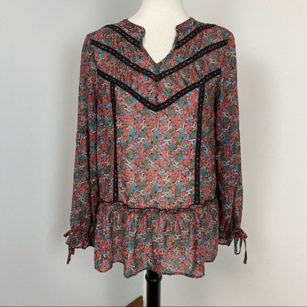 Matilda Jane Floral Choose Your Own Path Carol Long Sleeve Top Size Small